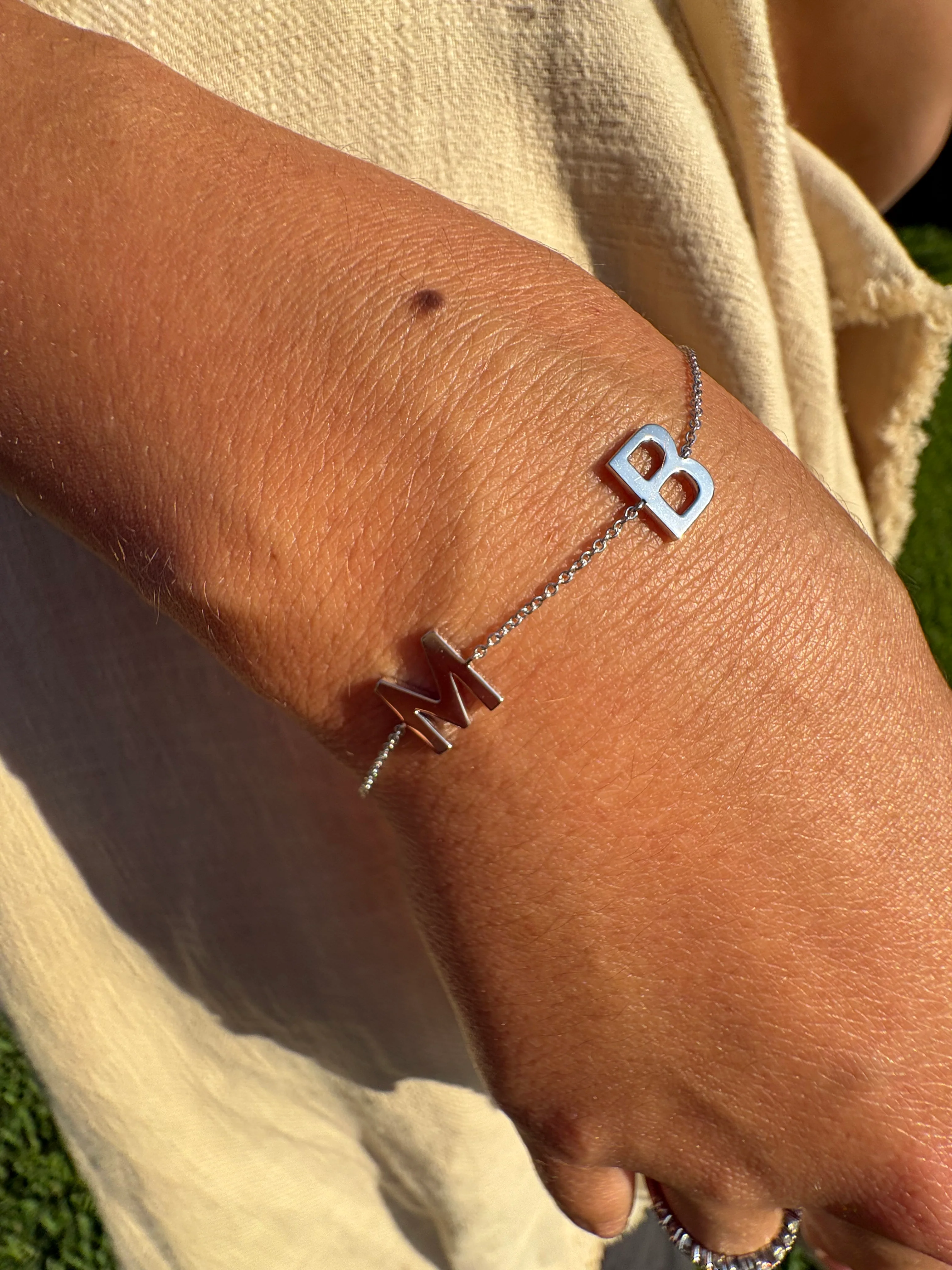 Solid Gold Multi-Initial Bracelet - Image 5