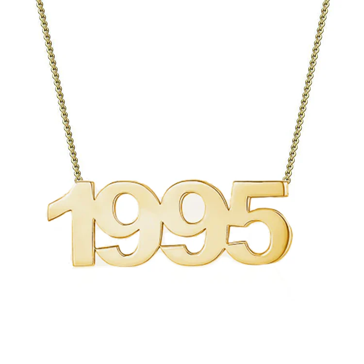 Solid Gold Number Necklace