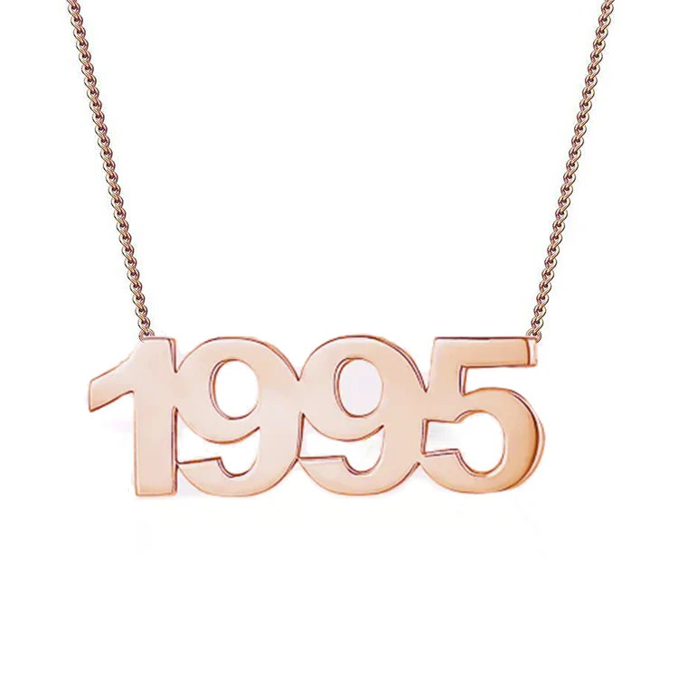 Solid Gold Number Necklace - Image 3