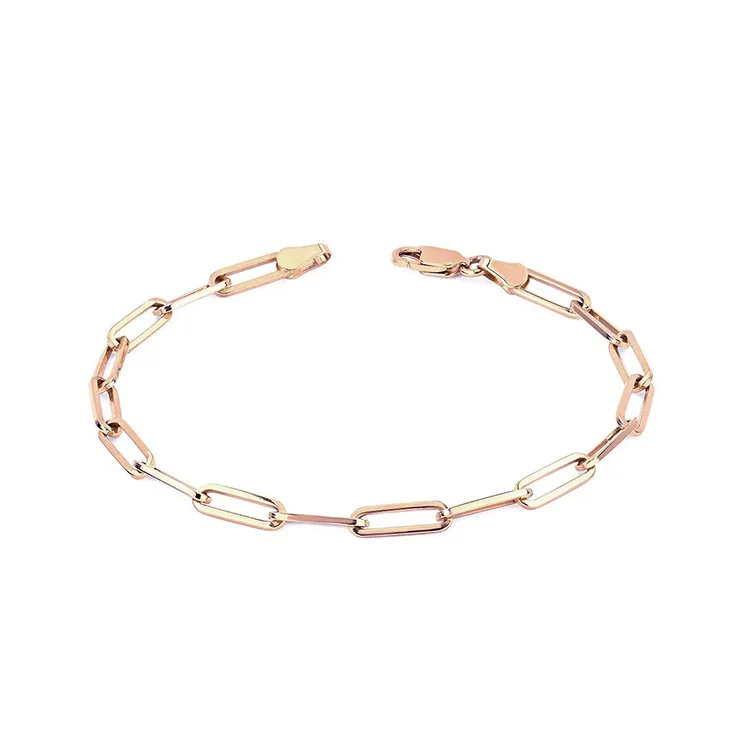 Solid Gold Paper Clip Bracelet - Image 4