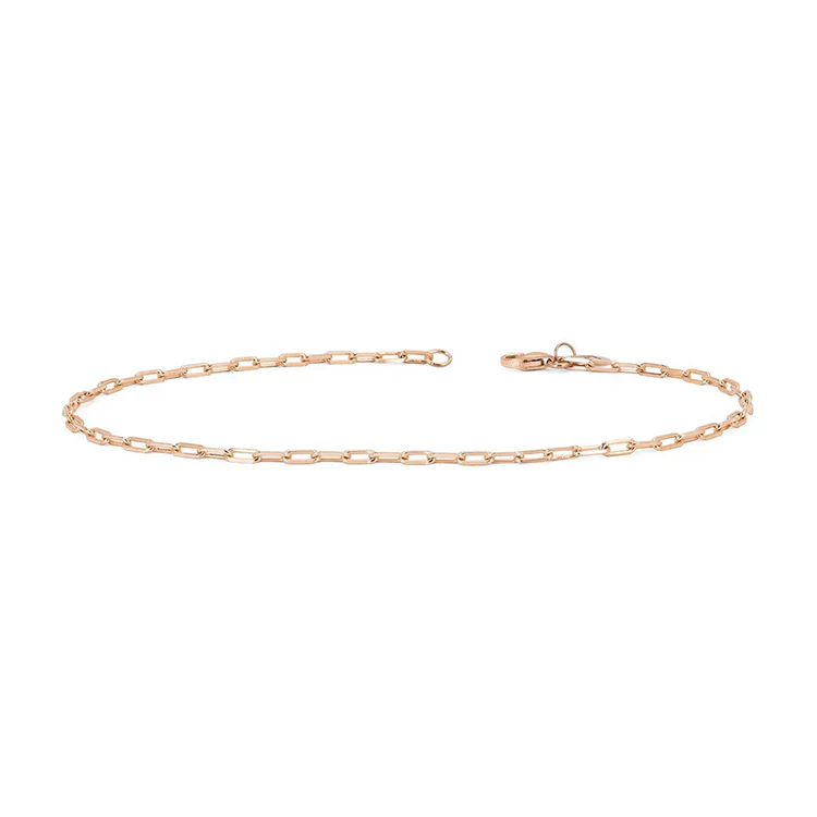 Solid Gold Petite Link Anklet