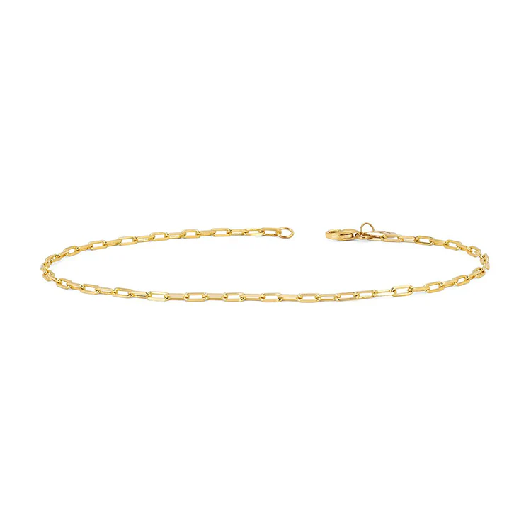 Solid Gold Petite Link Anklet - Image 3