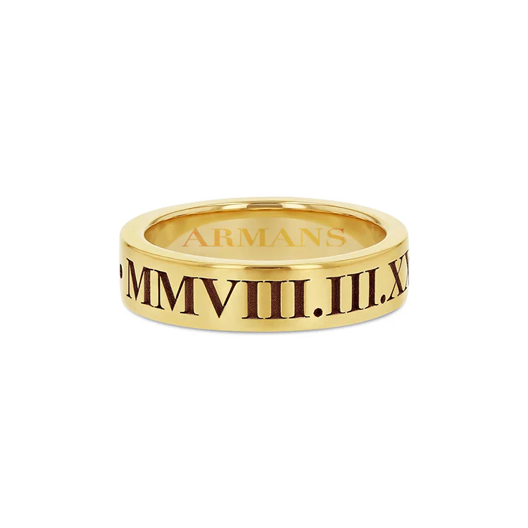 Solid Gold Roman Numeral Ring