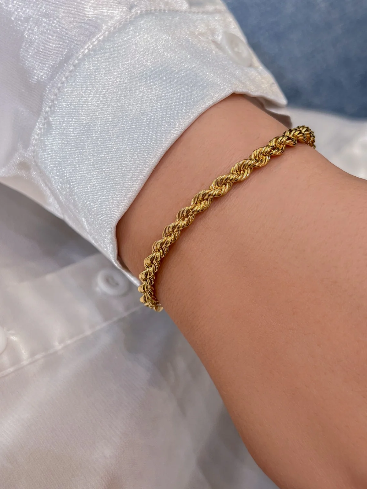 Solid Gold Rope Bracelet - Image 5