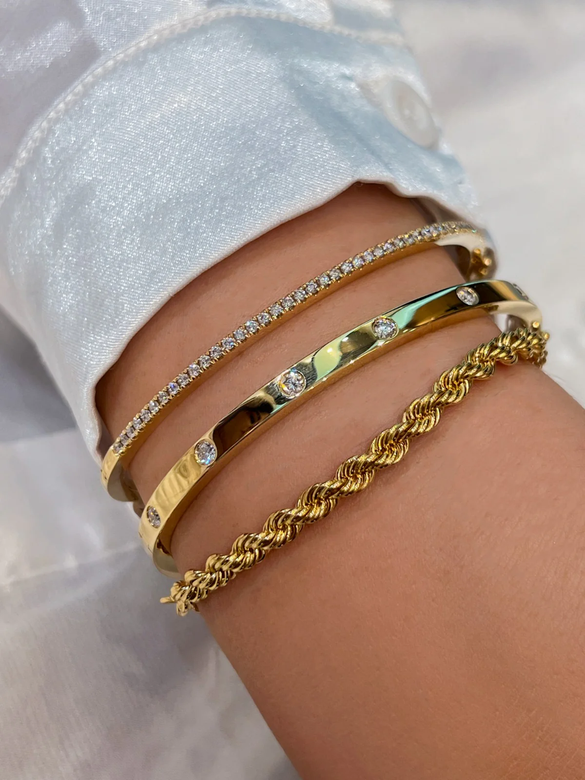 Solid Gold Rope Bracelet - Image 7