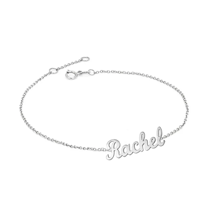 Solid Gold Script Name Bracelet - Image 2