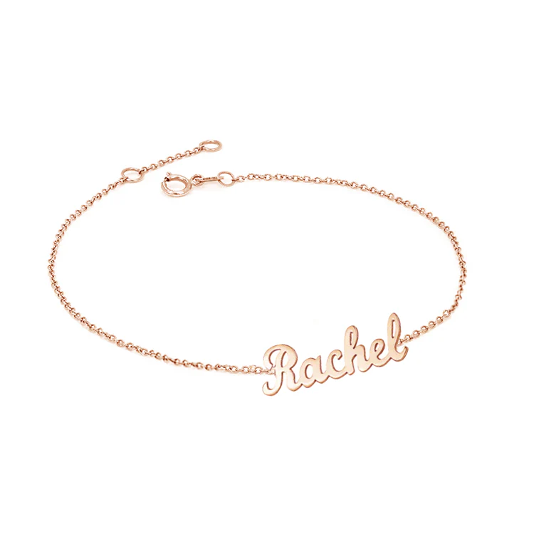 Solid Gold Script Name Bracelet - Image 3