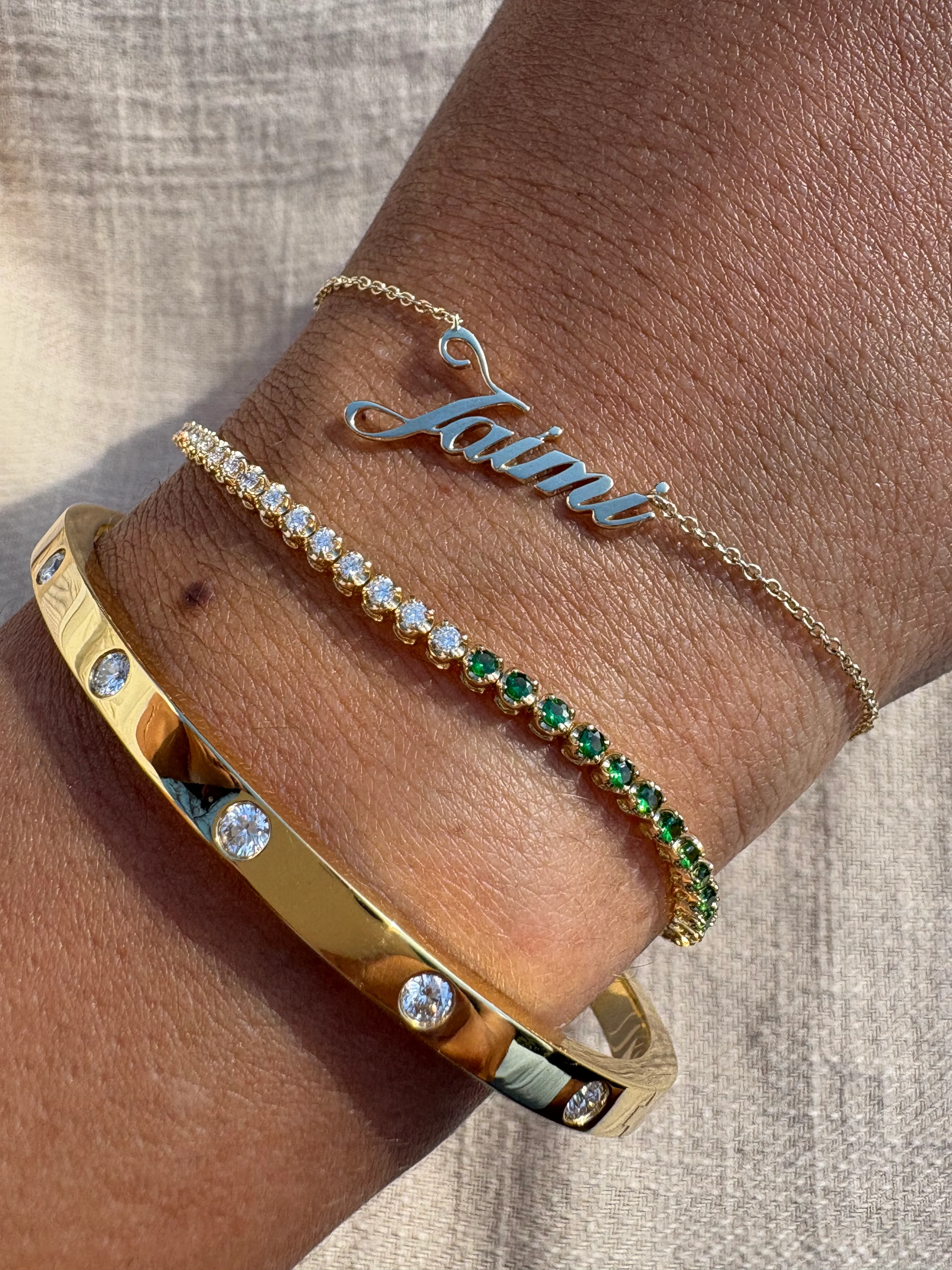 Solid Gold Script Name Bracelet - Image 6