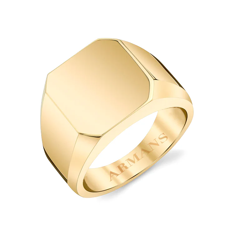 Solid Gold Signet Ring - Image 2