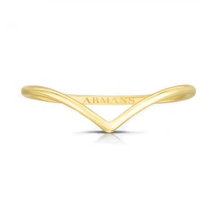 Solid Gold V Ring