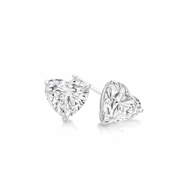 Solitaire Heart Diamond Studs