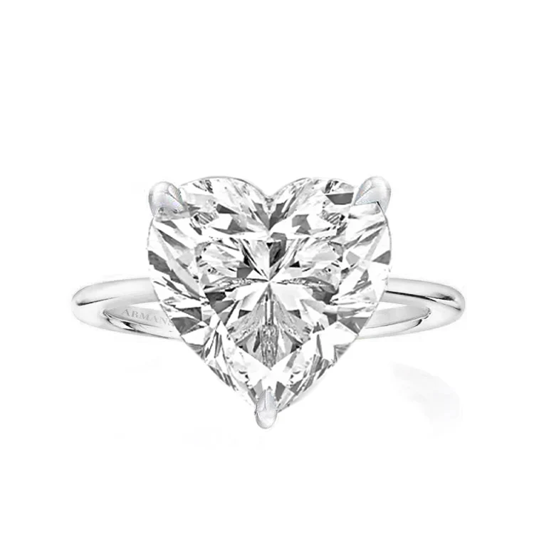 Solitaire Heart Engagement Ring - Image 2