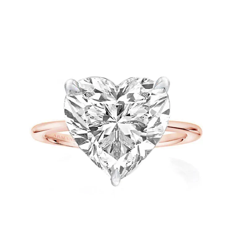 Solitaire Heart Engagement Ring - Image 3