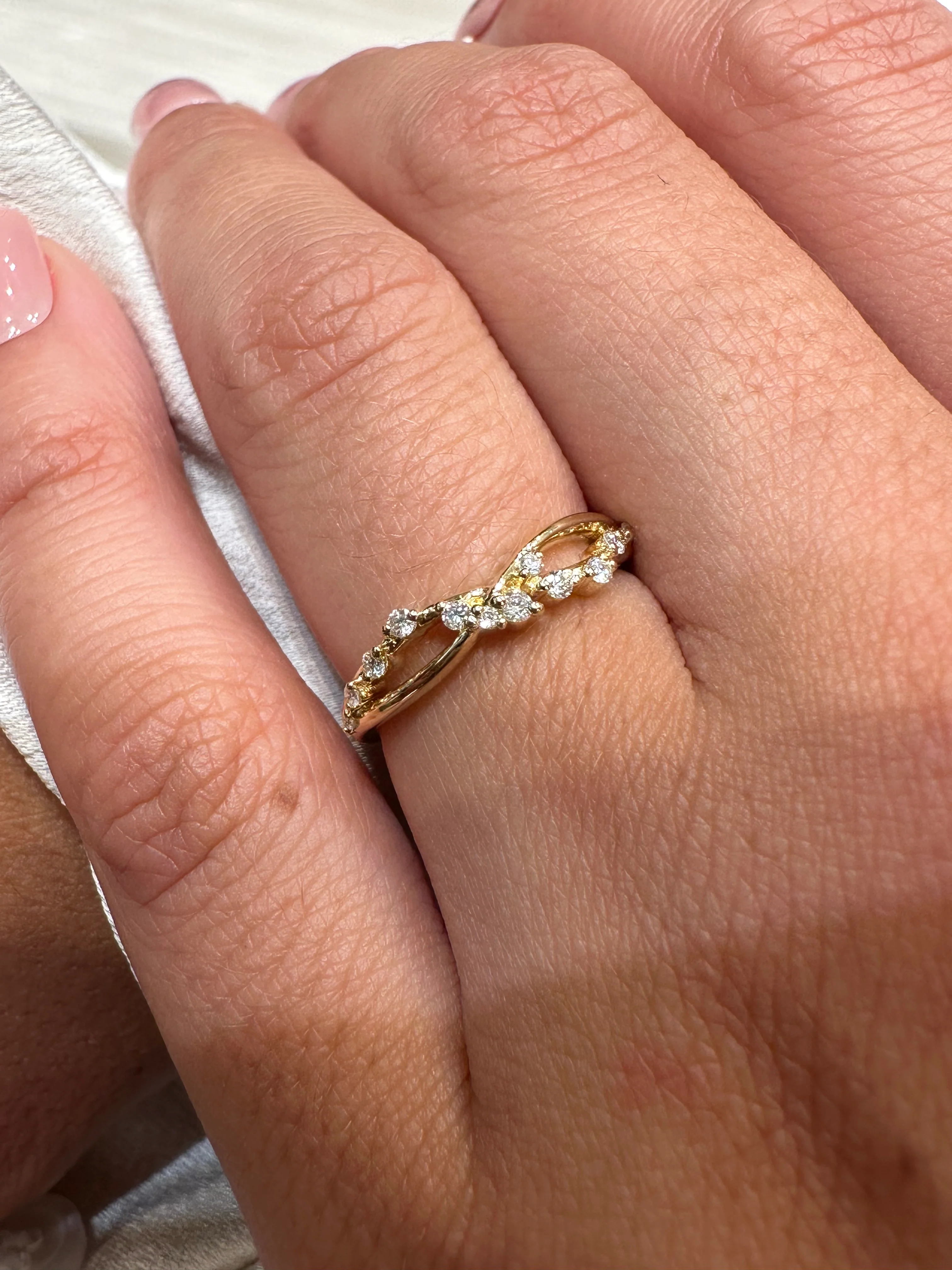 Spaced Diamond Infinity Ring - Image 6