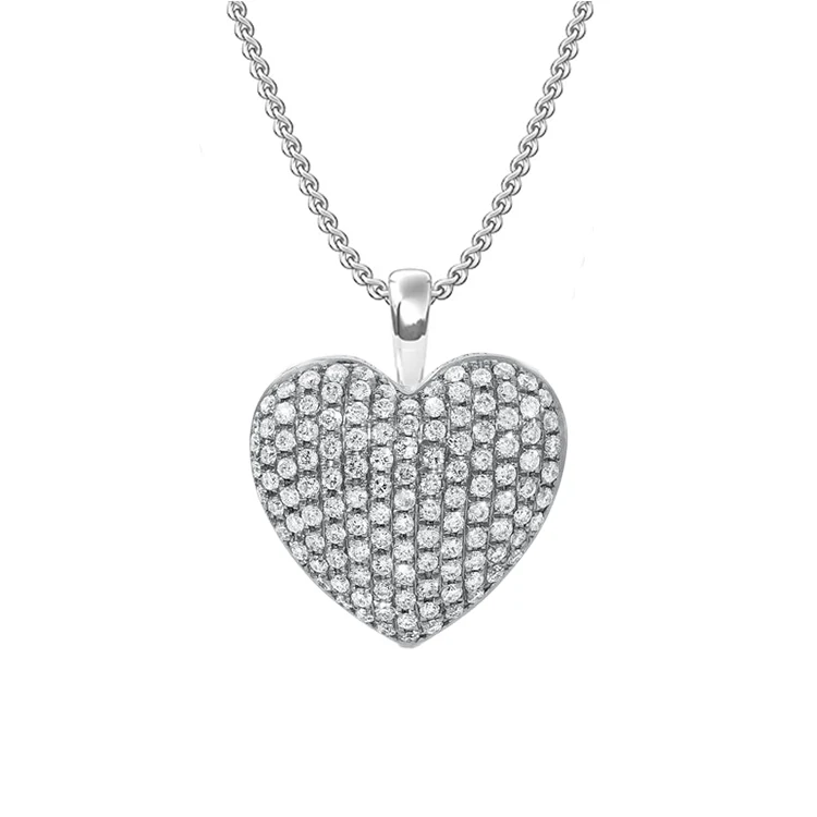 Sparkling Pavé Heart Necklace - Image 3