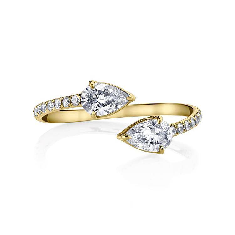 Split Pear Lab Grown Diamond Ring - Image 3