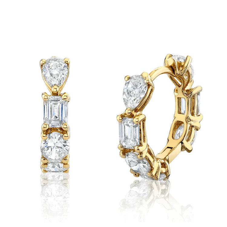 Starlette Mixed Diamond Hoops