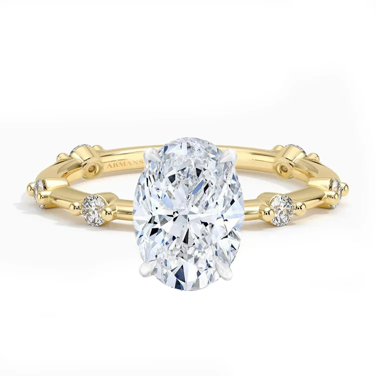 Stepping Stones Oval Diamond Engagement Ring