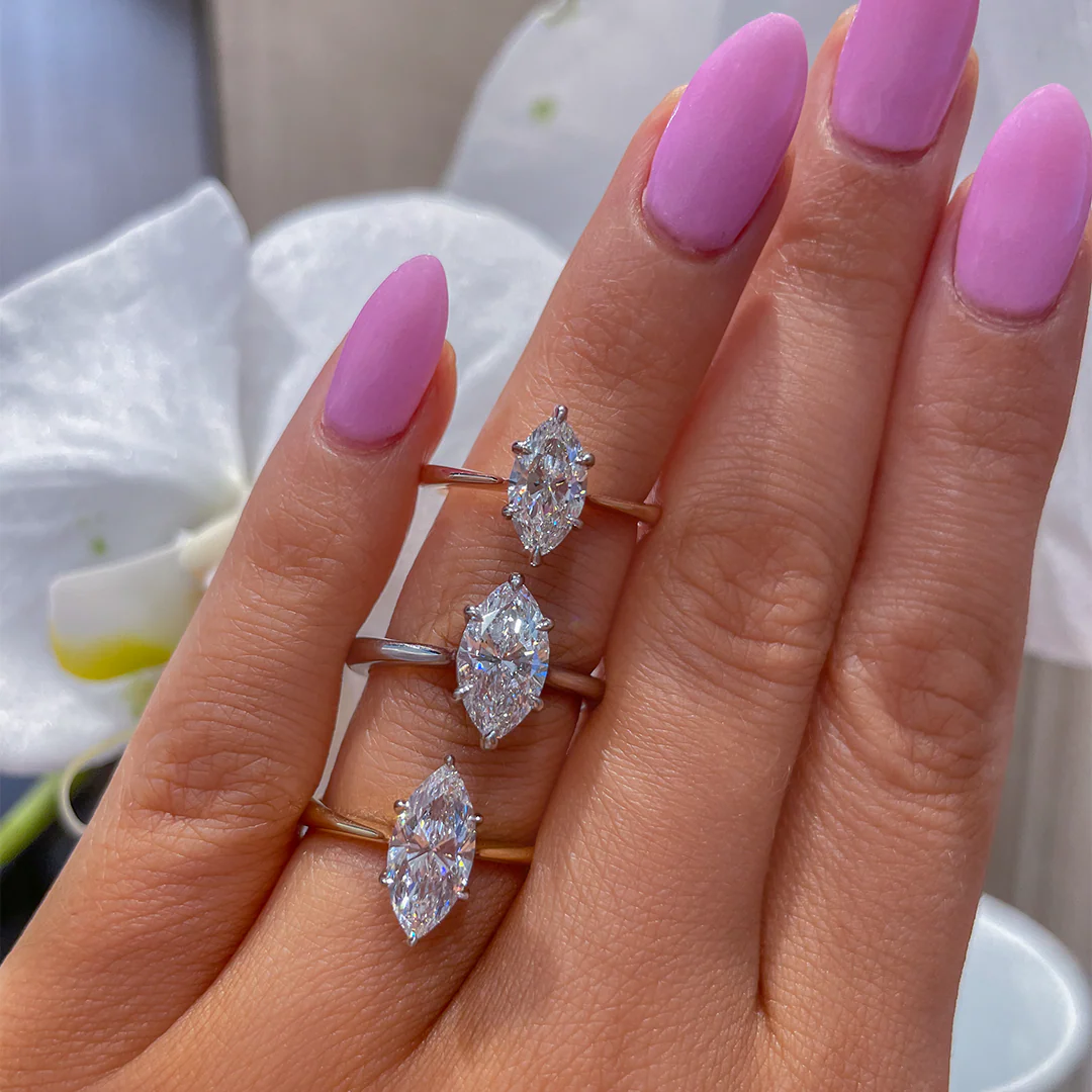 Tapered Marquise Engagement Ring - Image 2