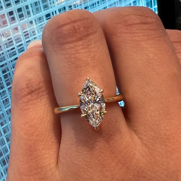 Tapered Marquise Engagement Ring - Image 4