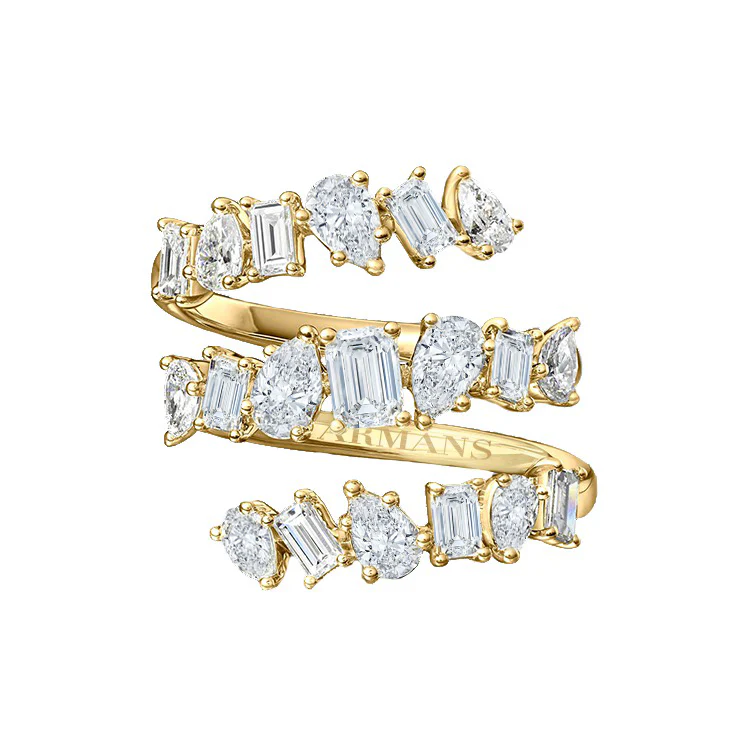 Tiered Mixed Diamond Wrap Ring