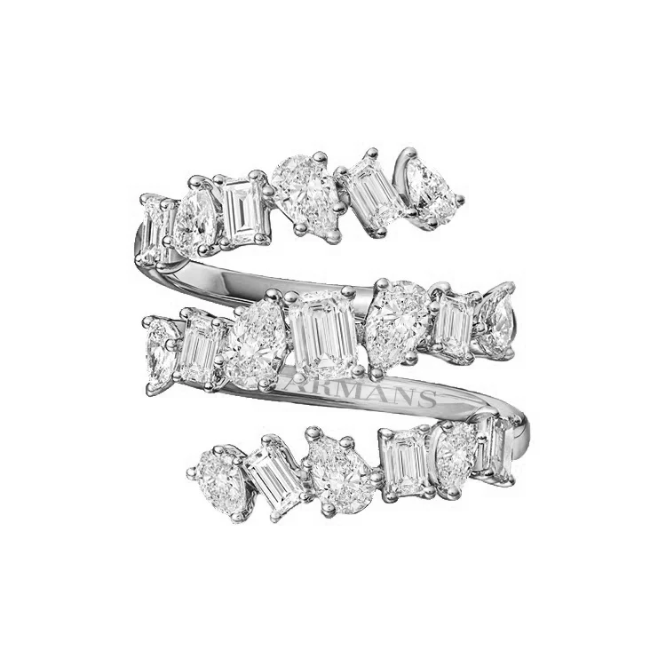 Tiered Mixed Diamond Wrap Ring - Image 2