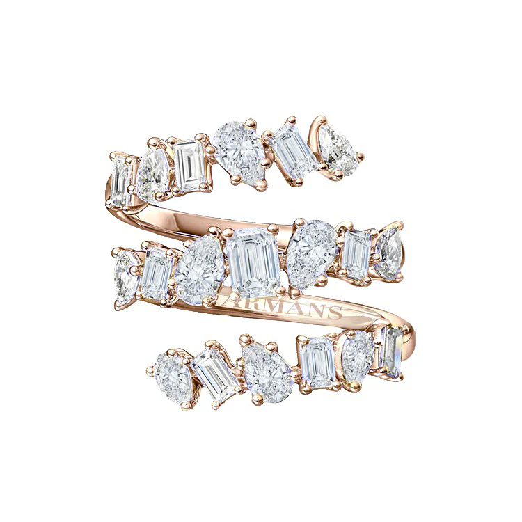 Tiered Mixed Diamond Wrap Ring - Image 3