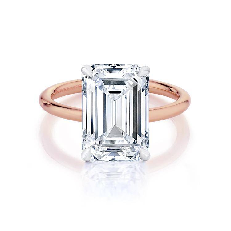 Tiffany Emerald Lab Grown Engagement Ring - Image 3