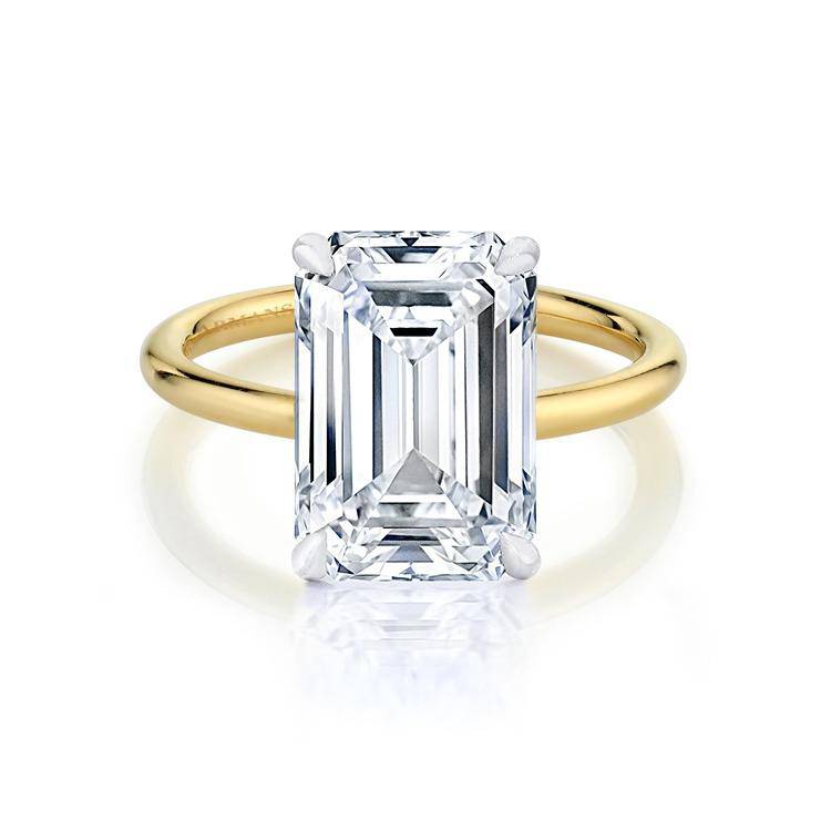 Tiffany Emerald Lab Grown Engagement Ring - Image 4