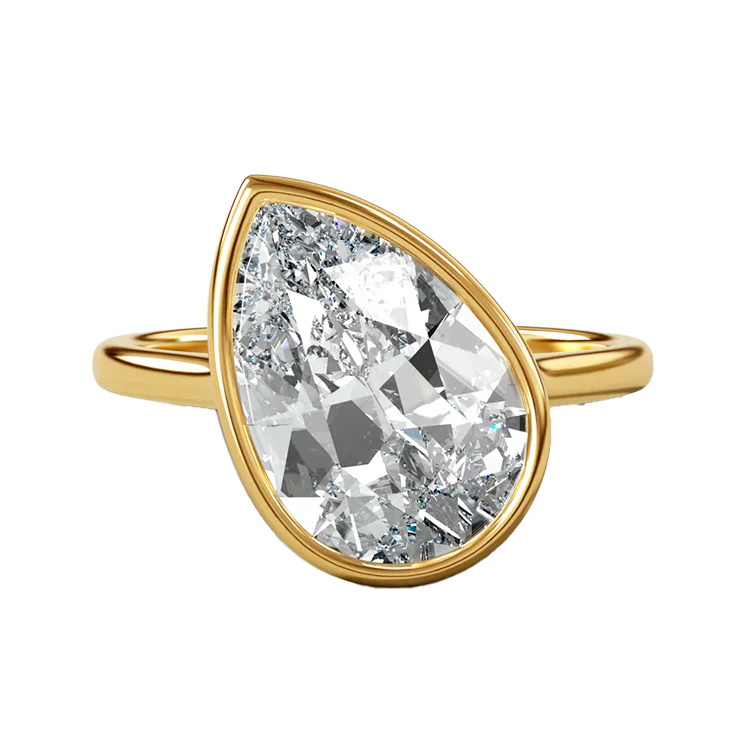 Tilted Pear Bezel Lab Grown Diamond Engagement Ring