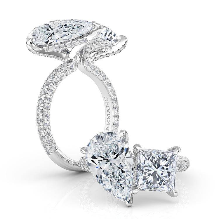 Twin Flame Two Stone Engagement Ring