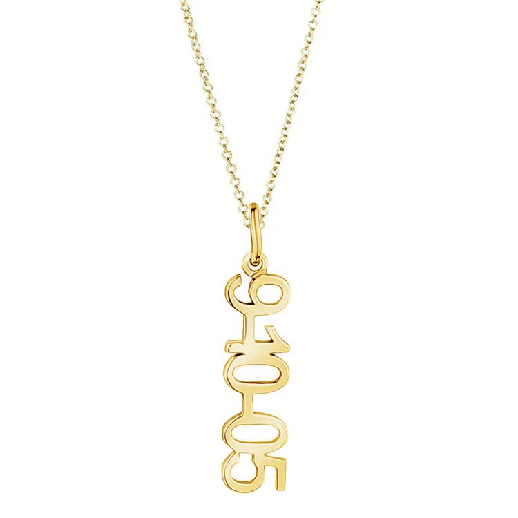 Vertical Gold Date Necklace