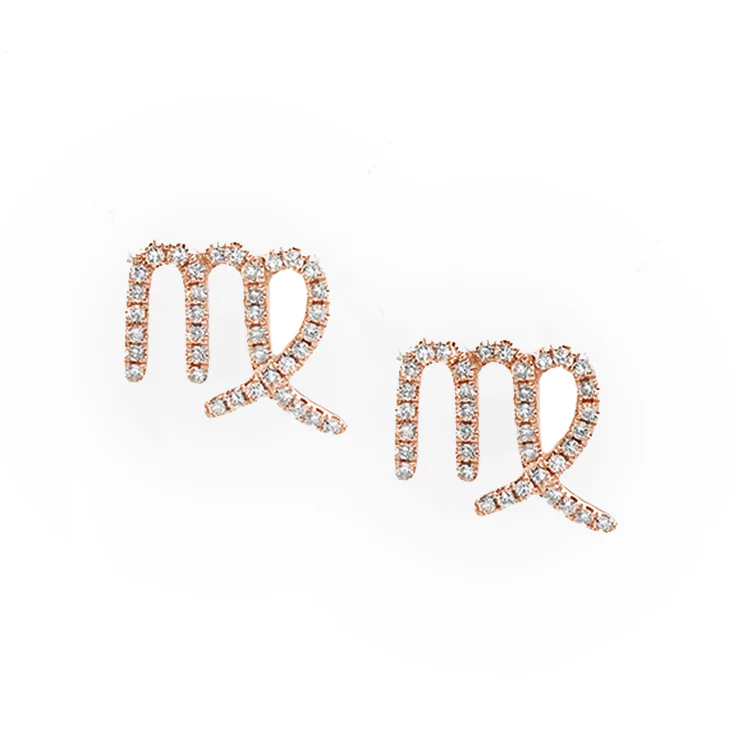 Virgo Diamond Zodiac Studs - Image 2