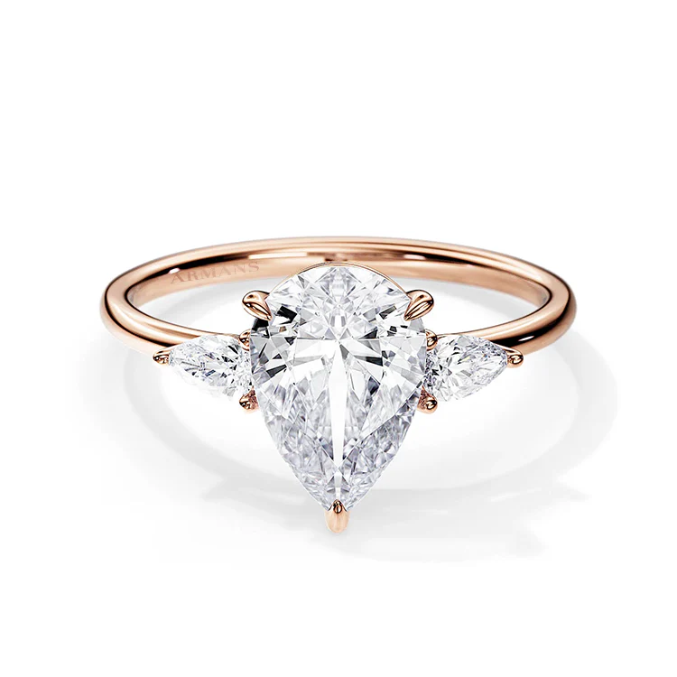 Willa Pear Trilogy Lab Grown Engagement Ring - Image 3